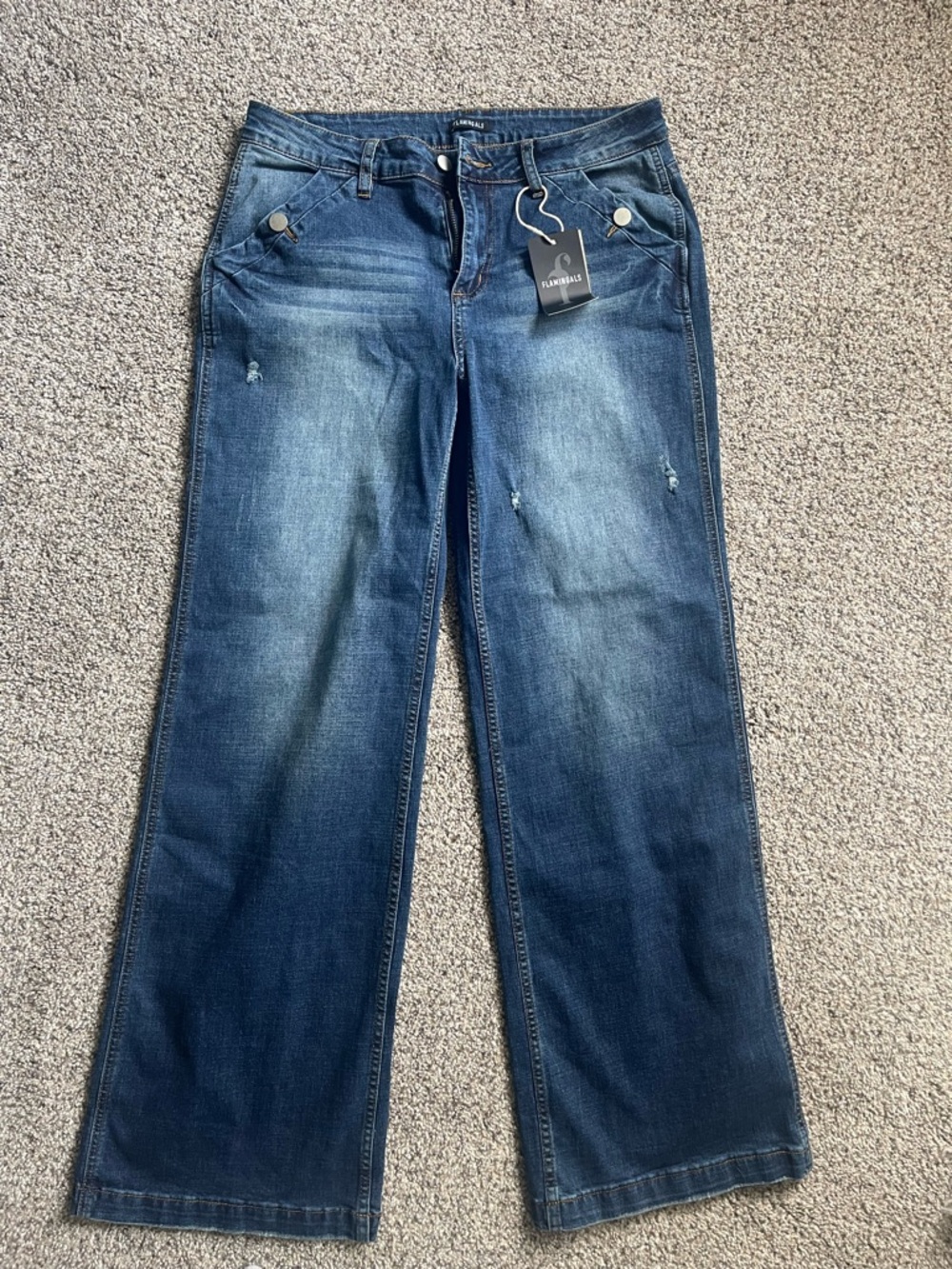 Flamingals Women's Wide-Leg Jeans in Blue